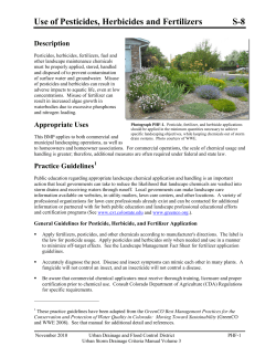S-08 Use of Pesticides Herbicides and Fertilizers