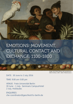 EMOTIONS: MOVEMENT, CULTURAL CONTACT AND EXCHANGE