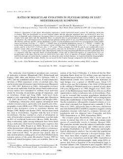 rates of molecular evolution in nuclear genes of east mediterranean