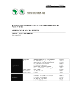 Bugesera Natural Region Rural Infrastructure Support Project