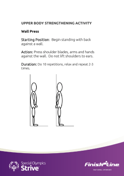 UPPER BODY STRENGTHENING ACTIVITY Wall Press Starting