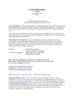 Health Psychology Syllabus