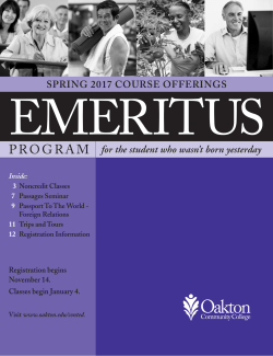 Emeritus Schedule  - Oakton Community College