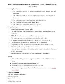 Blood Vessels Treasure Hunt - Structure and Function of Arteries
