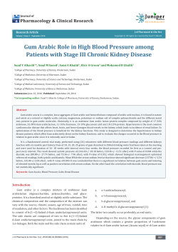 Gum Arabic Role in High Blood Pressure among Patients with Stage