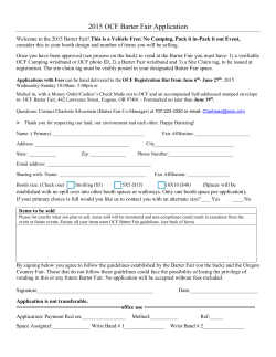 2015 OCF Barter Fair Application