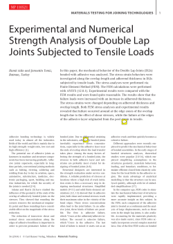 Experimental and Numerical Strength Analysis of Double Lap Joints
