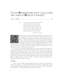 could shakespeare have calculated the odds in hamlet`s wager?