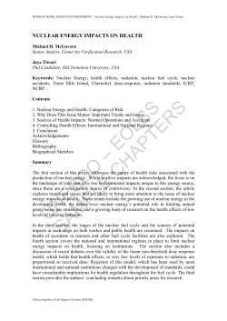 Nuclear Energy Impacts on Health