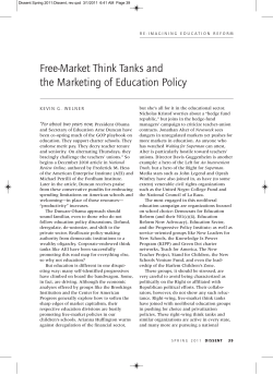 Free-Market Think Tanks and the Marketing of Education Policy