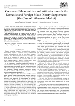 Consumer Ethnocentrism and Attitudes towards the Domestic and