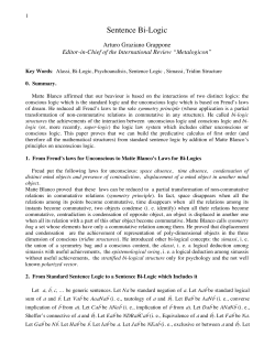 Sentence Bi-Logic - Arturo Graziano Grappone Homepage