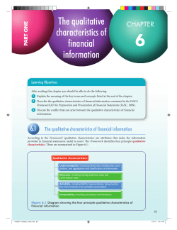 The qualitative characteristics of financial information