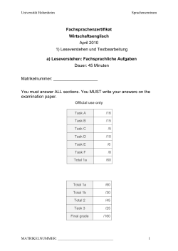 Fachsprachenzertifikat Wirtschaftsenglisch April 2010 1
