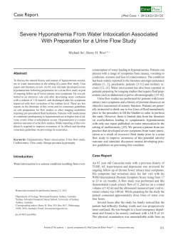 Severe Hyponatremia From Water Intoxication Associated With