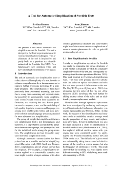 A Tool for Automatic Simplification of Swedish Texts