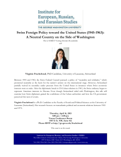 Swiss Foreign Policy toward the United States (1945