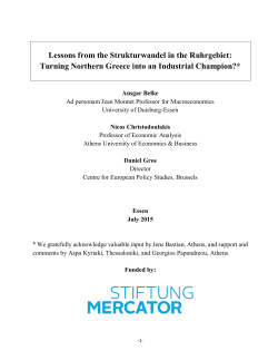 Lessons from the Strukturwandel in the Ruhrgebiet: Turning