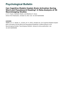 Psychological Bulletin - Cognition and Brain Sciences Unit