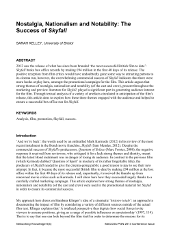 Nostalgia, Nationalism and Notability: The