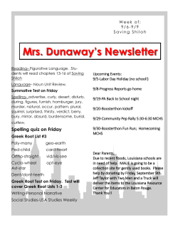 Mrs. Dunaway`s Newsletter