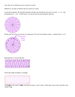 Aim: How do we find the area of a sector of a circle? Objectives: use