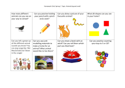 Nursery Homework Grid - Briscoe Primary School