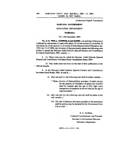 (Amendment) Rules 2005 - Directorate of School Education, Haryana