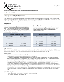 Safety tips for holiday food preparation