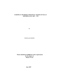 EUROPEAN TRADERS IN REGIONAL TRADE OF