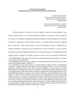 From Injury to Emancipation Double Consciousness