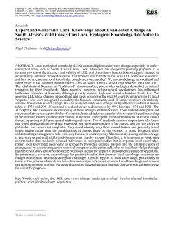 Expert and Generalist Local Knowledge about Land