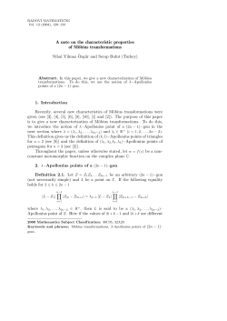 A note on the characteristic properties of M&ouml;bius transformations