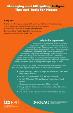 Managing and Mitigating Fatigue: Tips and Tools for Nurses