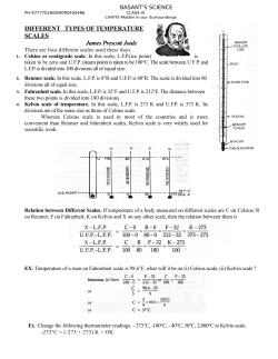 DIFFERENT TYPES OF TEMPERATURE SCALES James Prescott