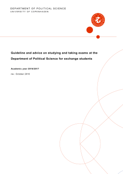 Guideline and advice for studying and taking exams at the