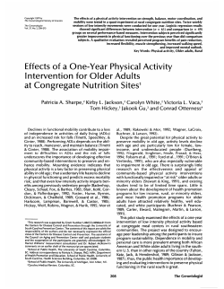Effects of a One-Year Physical Activity Intervention for Older Adults
