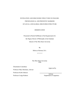 intonation and discourse structure in english