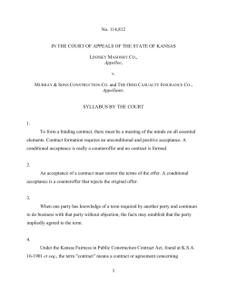 No. 114,812 IN THE COURT OF APPEALS OF THE STATE OF