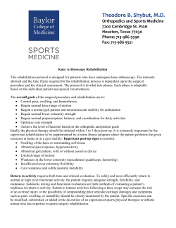 Knee Arthroscopy Rehabilitation