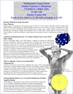 Mathematics Department Senior Capstone Colloquium TUESDAY