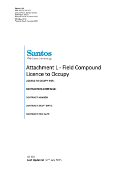 Attachment L - Field Compound Licence to Occupy