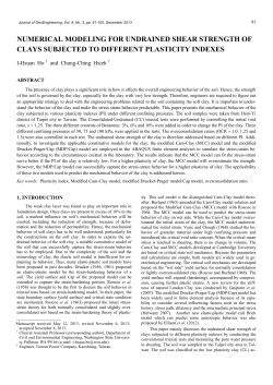 NUMERICAL MODELING FOR UNDRAINED SHEAR STRENGTH