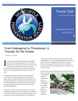 Spring/Summer 2016 - Sea Turtle Preservation Society