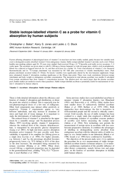 Stable isotope-labelled vitamin C as a probe for vitamin C