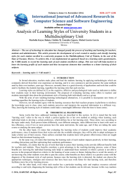 Analysis of Learning Styles of University Students in a
