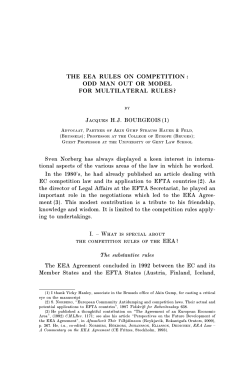 THE EEA RULES ON COMPETITION : ODD MAN OUT OR MODEL