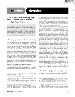 FLPs: With Careful Planning, Any Nontax Reason Should Suffice