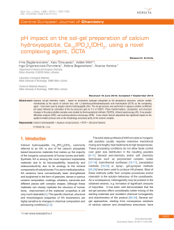 pH impact on the sol-gel preparation of calcium hydroxyapatite, Ca