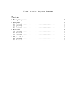 Exam 2 Material: Requested Solutions Contents